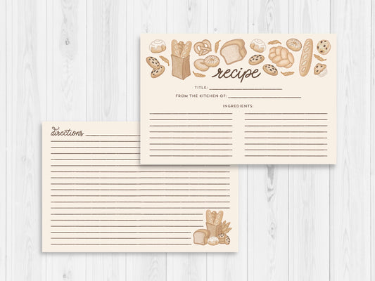 Pack of 15 Bakery Recipe Cards