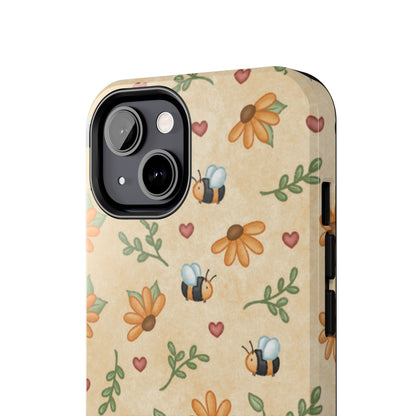 Bumble Bees & Sunflowers Tough iPhone Case