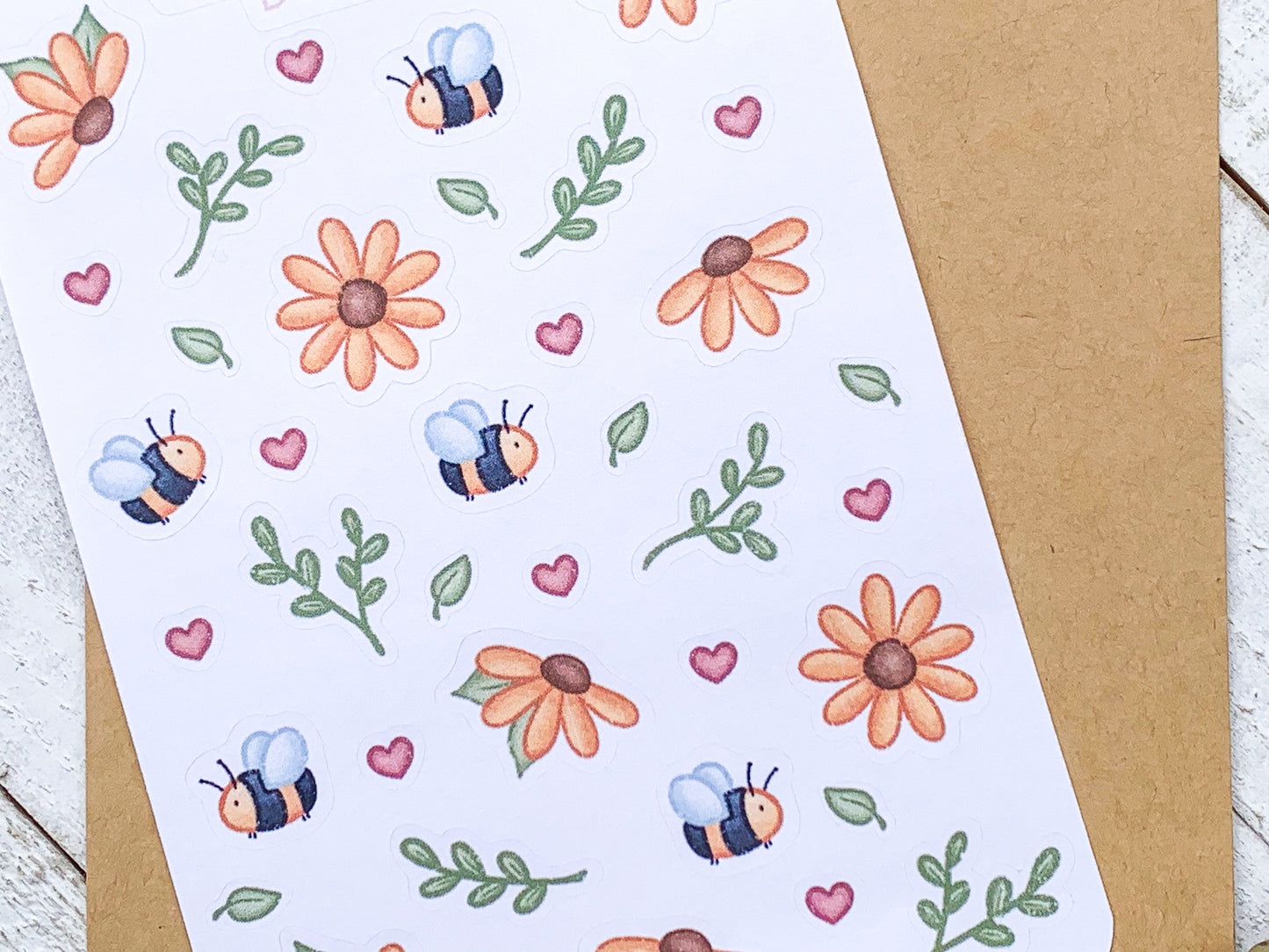 Sunflower Blooms & Bees Sticker Sheet