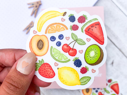 Fruit Salad Clear Waterproof Sticker