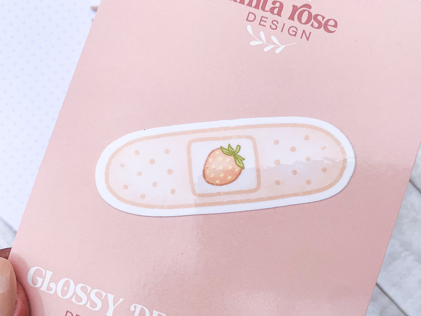 Strawberry Bandage Waterproof Sticker