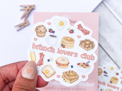 Brunch Lover's Club Clear Waterproof Sticker