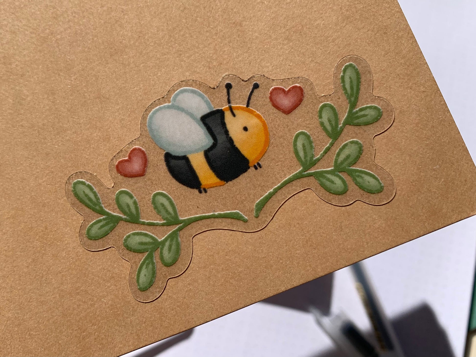 Clear Waterproof Bumble Bee Sticker | Decal Sticker, Bumble Bee, Bees, Save the Bees, Insects, Kawaii Art, Yellow, Aesthetic
